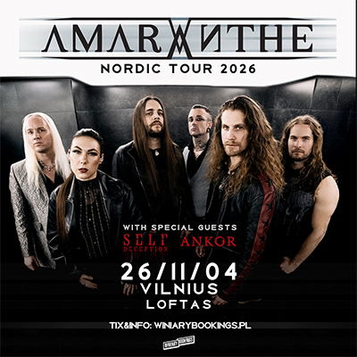 Jau lapkričio 4 d. menų fabriką „Loftas“ sudrebins melodingojo metalo grupė „Amaranthe“
